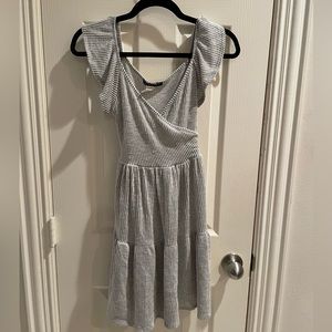 Boho Pale Blue & White Dress